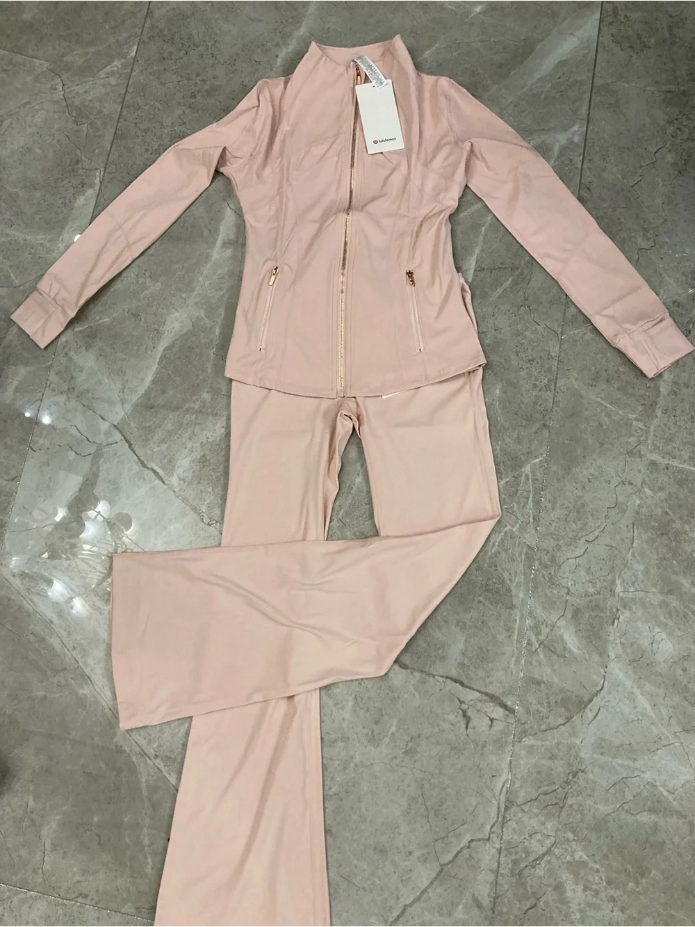 lululemon athletica Light Blush Zip Jacket & Matching Pants Set